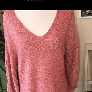 Cold Shoulder tunic sweater with lattice 3/4 sleeve
